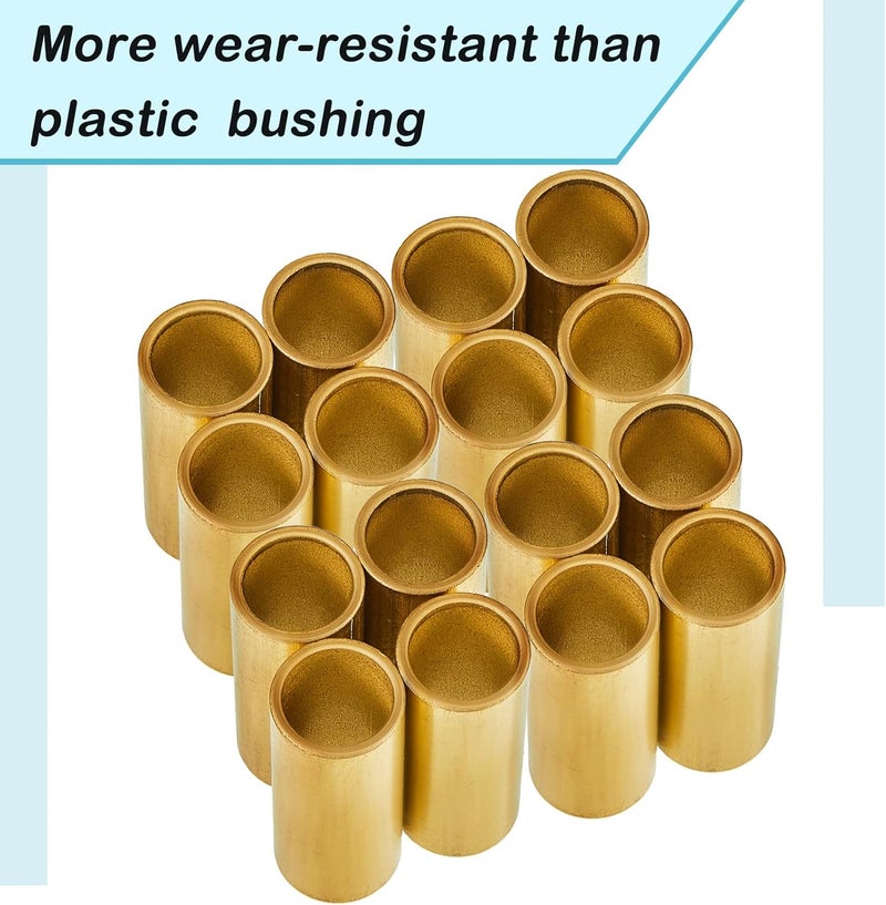 Dunzy 16 Pcs Trailer Leaf Spring Bushing Kit - Brass Shackle Bushings for Trailer Axle Replacement - Image 3