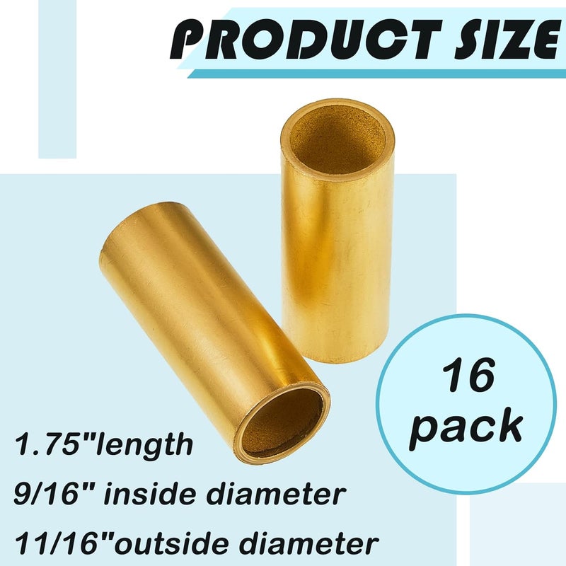 Dunzy 16 Pcs Trailer Leaf Spring Bushing Kit - Brass Shackle Bushings for Trailer Axle Replacement - Image 2