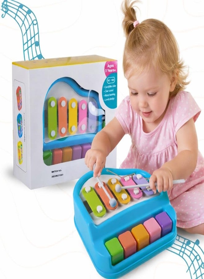BIG FOLK® Kids Musical Toy Piano & Xylophone | Colorful Music Learning Toy with Sticks | Early Educational Instrument for Toddlers & Kids (Multicolor) - Image 2