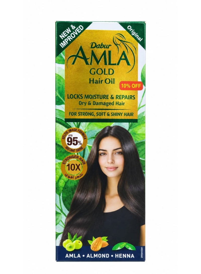 Dabur Amla Hair Oil Gold  270 Ml (Packaging may vary) - Image 1