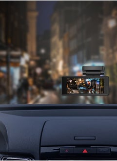 Powerology Dual Recording Dash Camera with 3.16" LCD Screen / Parking Monitor / Loop Recording / 150° 4-Lane View / Collision Detection / Built-in MIC and Speaker / 2k Front Camera / FHD Rear or Inside Camera - Black  - Image 2
