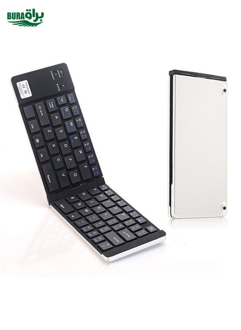 F66 Foldable Bluetooth Wireless 66 Keys Keyboard, Support Android / Windows / iOS (Silver)