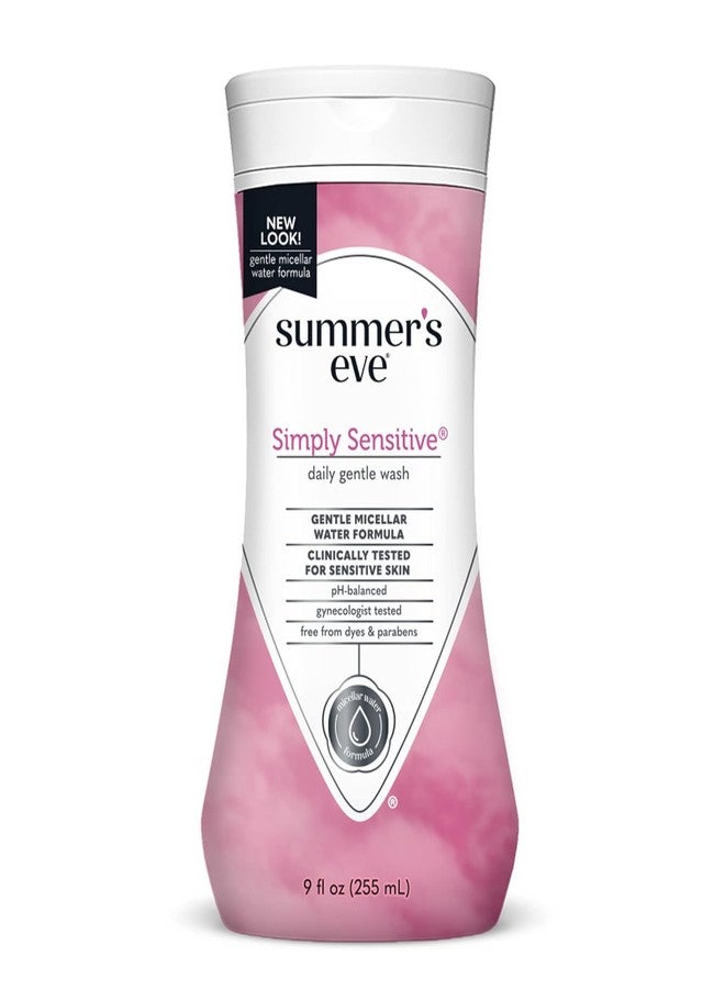 Summer's Eve Summer’s Eve Simply Sensitive Feminine Cleansing Wash, Daily Gentle Intimate Wash, Removes Odor, pH Balanced, Hypoallergenic for Sensitive Skin, 9 Ounce (Pack of 8 - Image 1