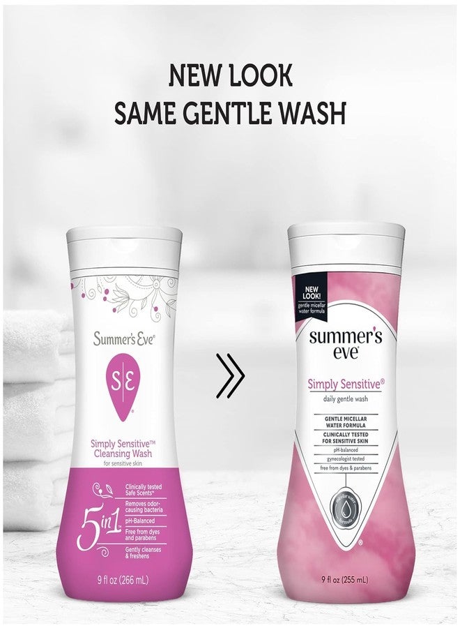 Summer's Eve Summer’s Eve Simply Sensitive Feminine Cleansing Wash, Daily Gentle Intimate Wash, Removes Odor, pH Balanced, Hypoallergenic for Sensitive Skin, 9 Ounce (Pack of 8 - Image 2