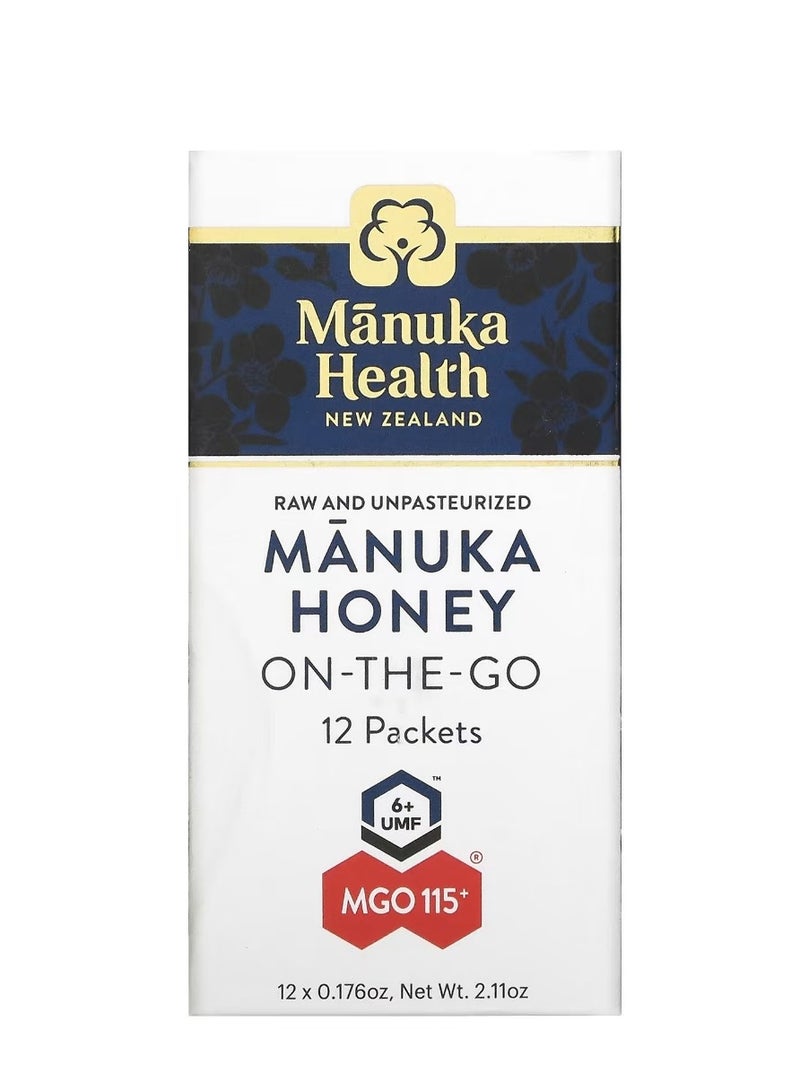 Manuka health Manuka Honey On-The-Go UMF 6+ MGO 115+ 12 Packets 0.176 oz (5 g) Each