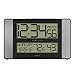 La Crosse Technology La Crosse Technology 513-1417H-AL-INT Atomic Clock with Temperature & Humidity, 11.10"L x 1.14"W x 6.61"H, Grey/Black  - Image 2