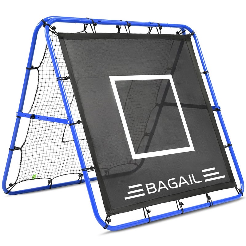 BAGAIL BAGAIL Double-Sided Rebounder Net, Football Nets, Adjustable Angles, Adjustable Structure, Rebound Net with Target for Skill Training, Portable Football Goals for the Garden, 120 x 120 cm - Image 1