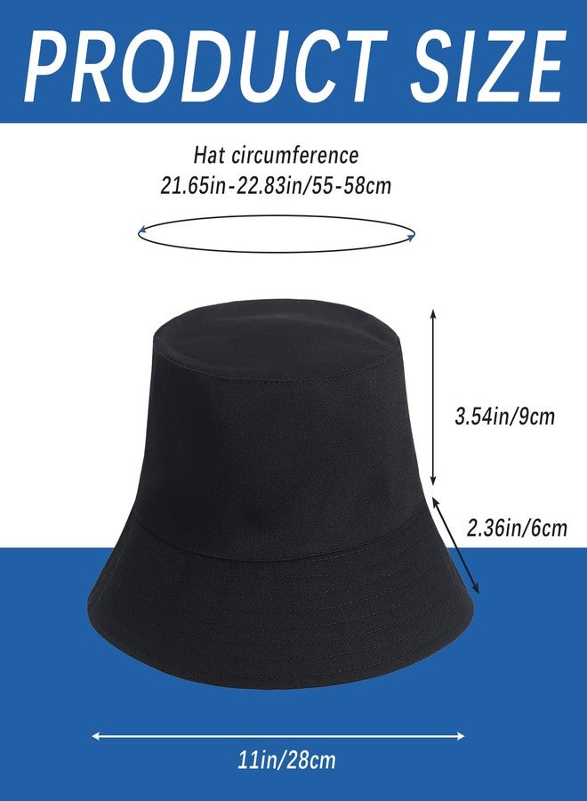 DASSNANE Sublimation Bucket Hat Bulk for Women Men Summer Travel Beach Sun Hat Cap Unisex Custom Made Blank Hats DIY, 12pcs Black Bucket Hat, L - Image 2