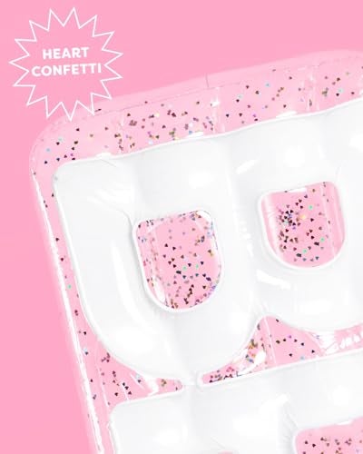 xo, Fetti Clear Bride Pool Float, Multicolor Confetti - 6 Ft. | Bachelorette Party Decorations, Beach Bridal Shower Supplies, Cute Bridal Decor - Image 4