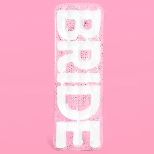xo, Fetti Clear Bride Pool Float, Multicolor Confetti - 6 Ft. | Bachelorette Party Decorations, Beach Bridal Shower Supplies, Cute Bridal Decor - Image 1
