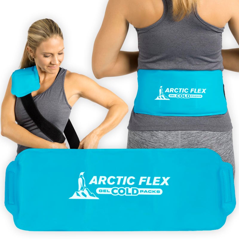 Arctic Flex Reusable Hot & Cold Gel Ice Pack Wrap with Strap - Hot & Cold Therapy Gel Ice Pack Wrap for Injuries, Pain, Shoulder, Knee, Back, Elbow & Foot - Flexible Wrap Around Cold Pack & Compress - Image 1