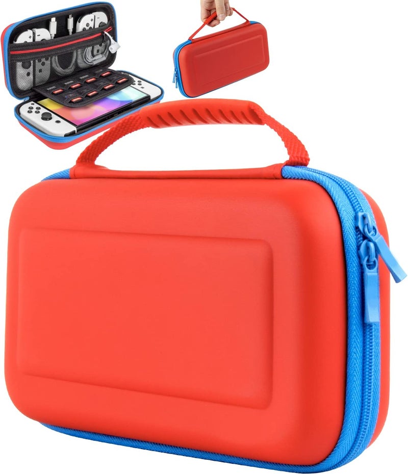 Orzly Carrying Case for Nintendo Switch OLED Console with Accessories and Game Storage Compartment - Easy Clean Case Gift Boxed - Image 1