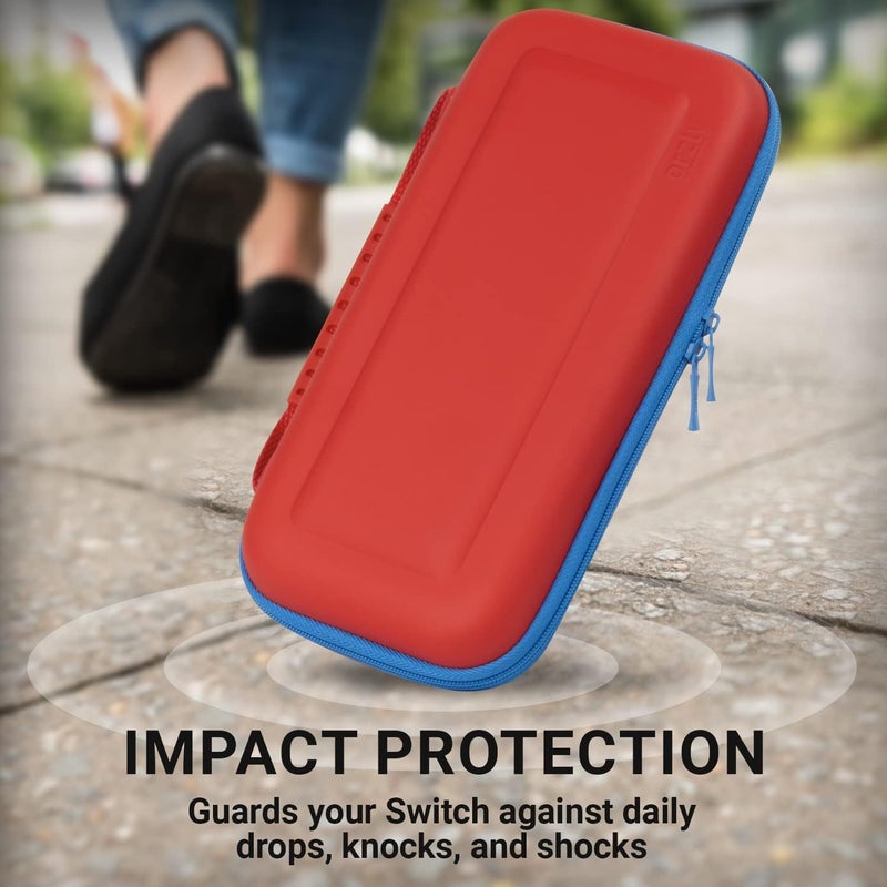Orzly Carrying Case for Nintendo Switch OLED Console with Accessories and Game Storage Compartment - Easy Clean Case Gift Boxed - Image 4