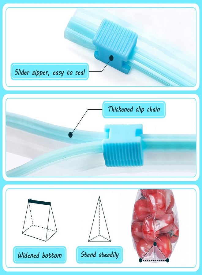 ELEPHANTBOAT® 30 Pcs of Food Storage Bags with Ziplock,Large Size,Reusable Sandwich,Snack,Freezer Bags for Lunch,Travel and Kitchen Organization - Image 3