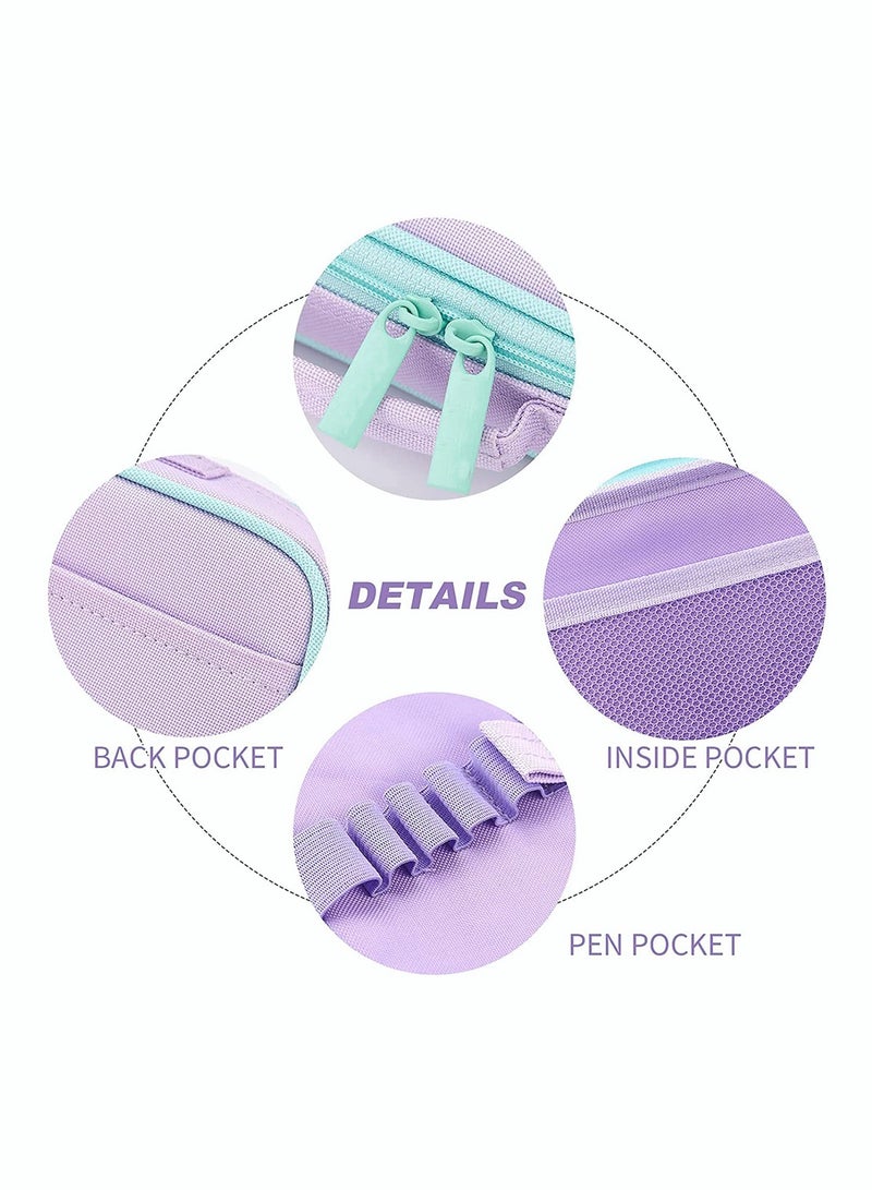 Pencil Case lovely Unicorn Pencil Pouch Medium Capacity Portable Multifunction Pen Bag with Compartments for Girls Kids Teen Purple - Image 5