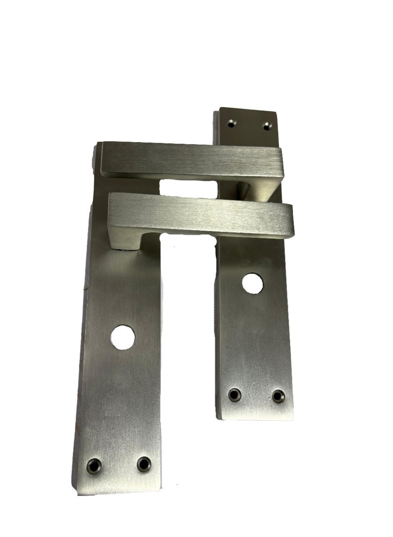 Heavy-Duty Stainless Steel Bathroom Door Handle Set – Long-Life Interior Lever, Reversible Fit
