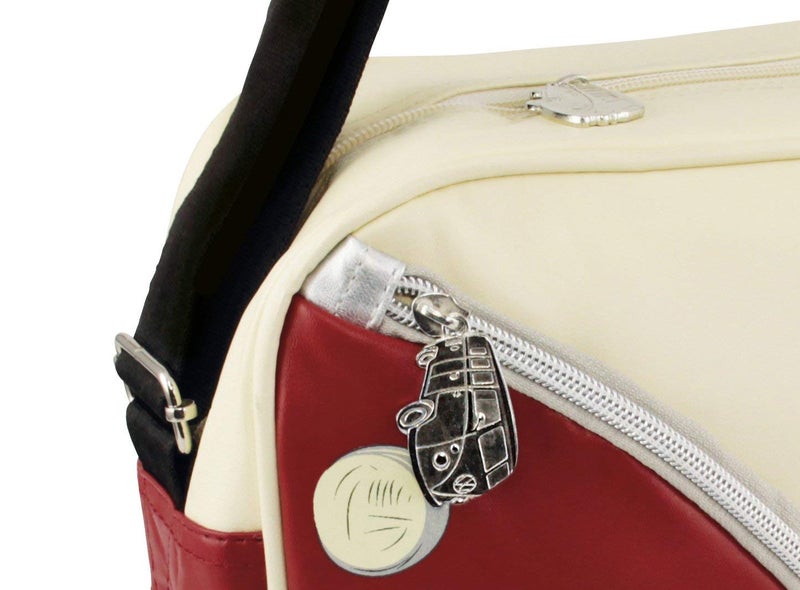 BRISA VW Collection - Volkswagen Shoulder Travel Messenger Bag with VW T1 Bus Campervan Motif (Bus Front/Red) - Image 3
