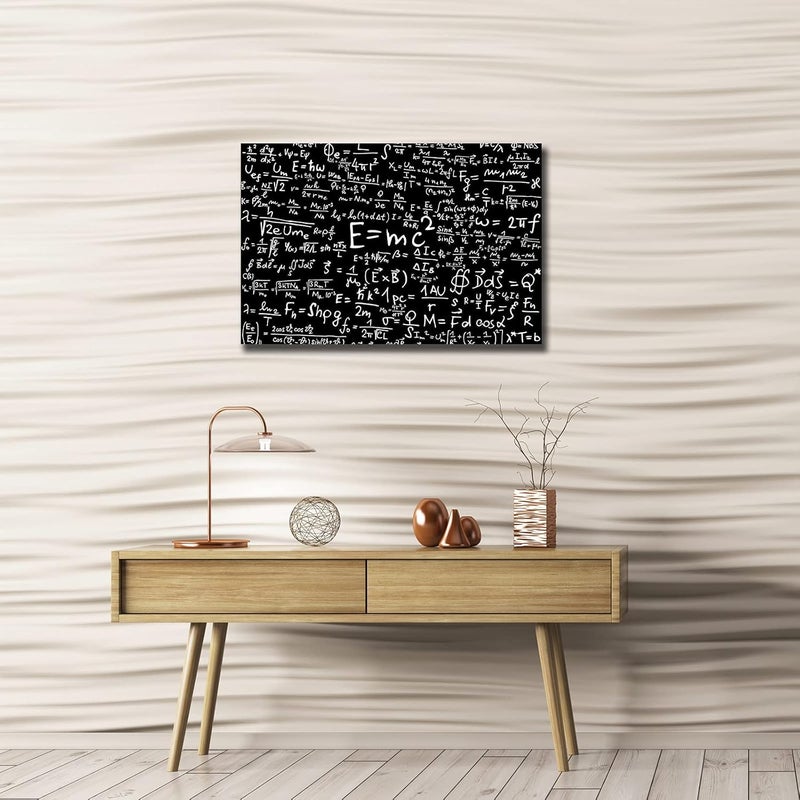 Busmko Educational Wall Art Framed Prints Canvas Black Poster Learning Physical Wall Decor Modern Picture Painting Artwork for Living Room Decor Framed Size 12x18 inch(30x45cm) - Image 2