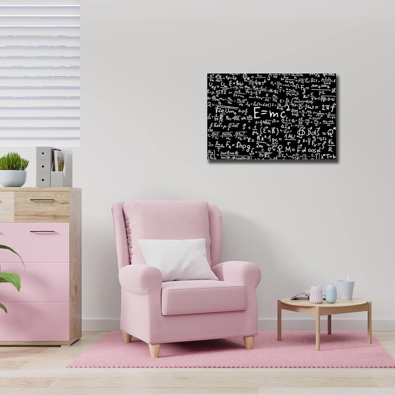 Busmko Educational Wall Art Framed Prints Canvas Black Poster Learning Physical Wall Decor Modern Picture Painting Artwork for Living Room Decor Framed Size 12x18 inch(30x45cm) - Image 3