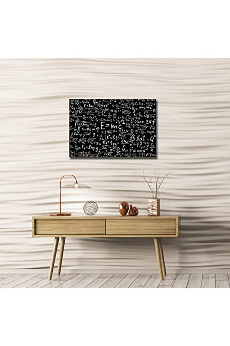 Busmko Educational Wall Art Framed Prints Canvas Black Poster Learning Physical Wall Decor Modern Picture Painting Artwork for Living Room Decor Framed Size 12x18 inch(30x45cm) - Image 2