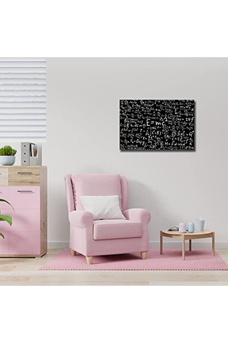 Busmko Educational Wall Art Framed Prints Canvas Black Poster Learning Physical Wall Decor Modern Picture Painting Artwork for Living Room Decor Framed Size 12x18 inch(30x45cm) - Image 3