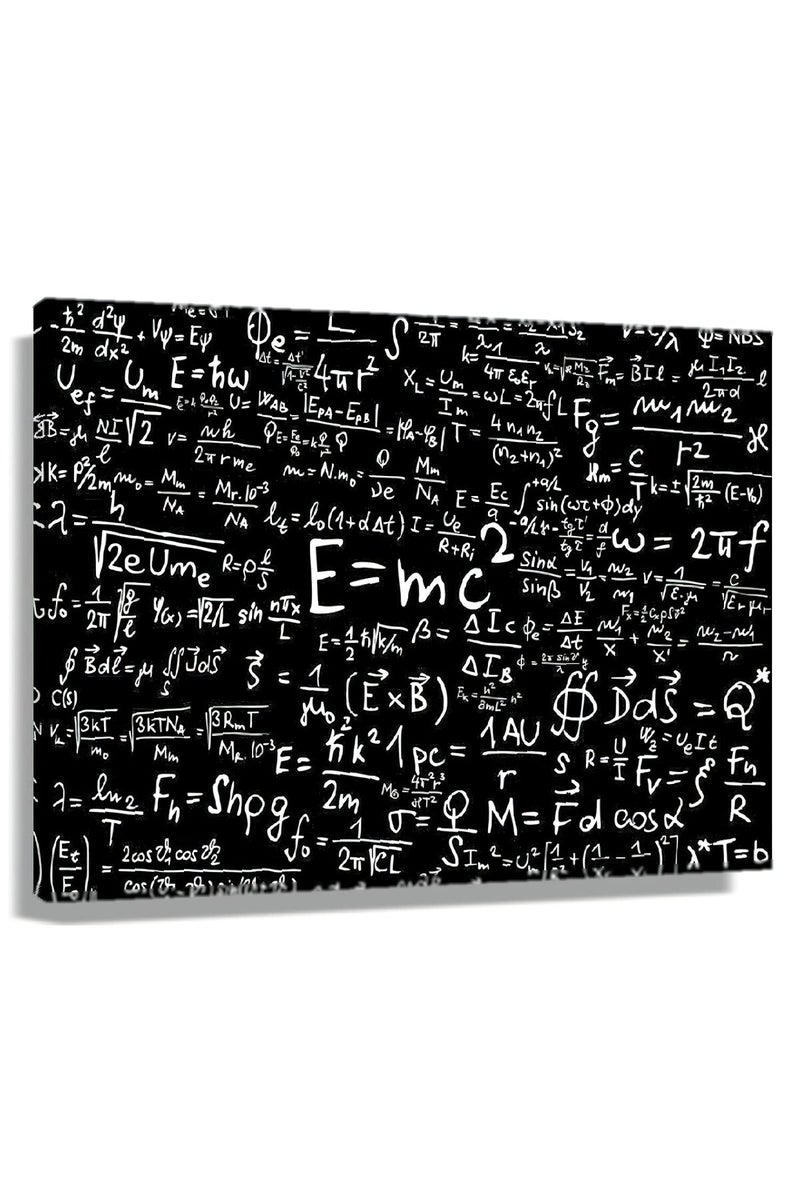 Busmko Educational Wall Art Framed Prints Canvas Black Poster Learning Physical Wall Decor Modern Picture Painting Artwork for Living Room Decor Framed Size 12x18 inch(30x45cm) - Image 1