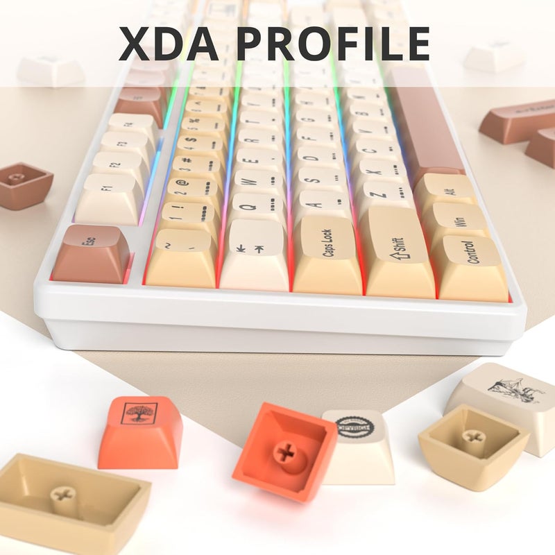 surmen 139 XDA Profile PBT Keycaps 75 Percent, Custom keycaps Dye Sublimation with ISO Keys for 61/68/82/87/108 Mechanical Keyboard (Stamp) - Image 5