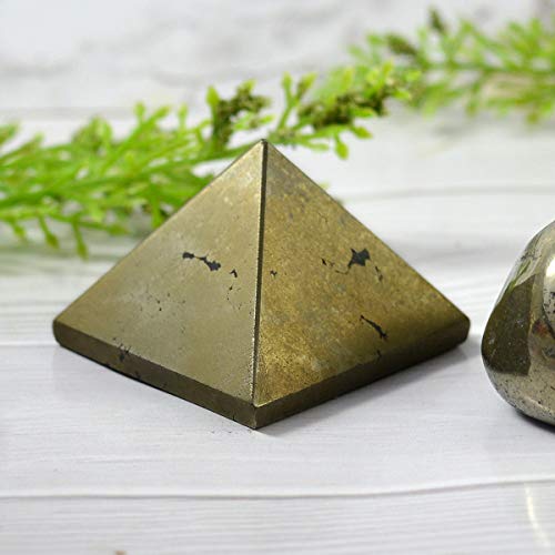 Crystu Natural Pyrite Pyramid for Reiki Healing and Crystal Healing Stone Pyramid Size 30-35 mm (Color : Golden) Pack of 1 pc - Image 3