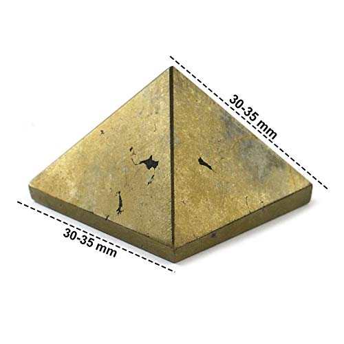 Crystu Natural Pyrite Pyramid for Reiki Healing and Crystal Healing Stone Pyramid Size 30-35 mm (Color : Golden) Pack of 1 pc - Image 5