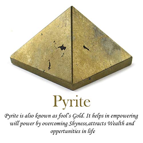 Crystu Natural Pyrite Pyramid for Reiki Healing and Crystal Healing Stone Pyramid Size 30-35 mm (Color : Golden) Pack of 1 pc - Image 4
