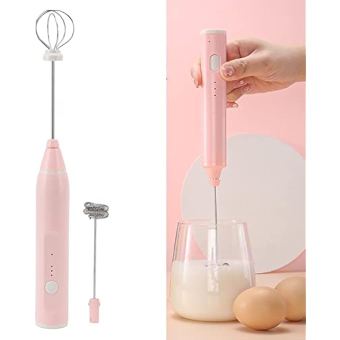 Sorandy Usb Rechargeable Milk Frother Handheld Foam Maker Speed Electric Foam Maker With 2 Stainless Whisk For Cappuccino Latte Coffee Chocolate Coconut Milk Protein Powder - Image 3