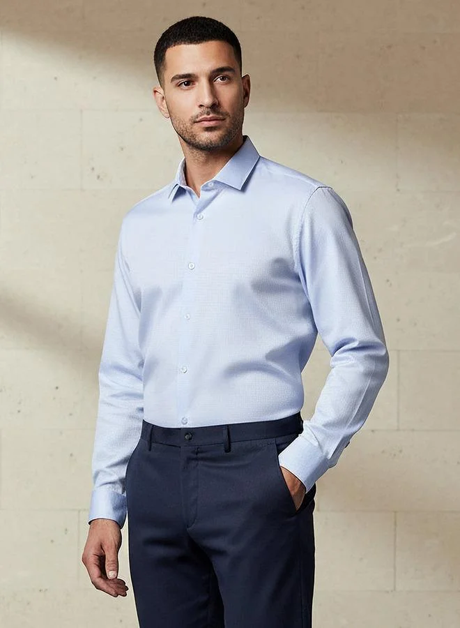 Splash FAV Men Regular Fit Collared Textured Long Sleeve Shirt