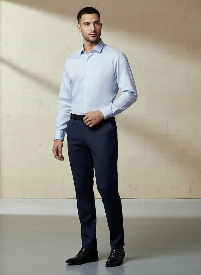 Splash FAV Men Regular Fit Collared Textured Long Sleeve Shirt