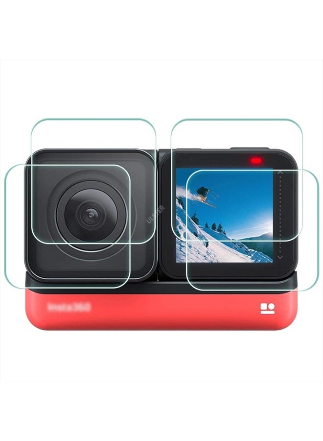 ULBTER Screen Protector for Insta360 ONE RS/ONE R, 2 Set Screen protector for LCD + 4K Wide Angle Lens, Tempered Glass Cover 0.3mm 9H Hardness Ultra-Clear  - Image 1