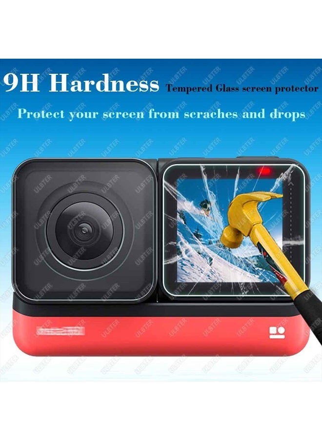 ULBTER Screen Protector for Insta360 ONE RS/ONE R, 2 Set Screen protector for LCD + 4K Wide Angle Lens, Tempered Glass Cover 0.3mm 9H Hardness Ultra-Clear  - Image 3