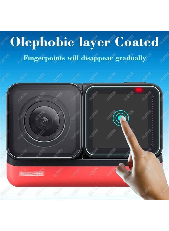 ULBTER Screen Protector for Insta360 ONE RS/ONE R, 2 Set Screen protector for LCD + 4K Wide Angle Lens, Tempered Glass Cover 0.3mm 9H Hardness Ultra-Clear  - Image 4