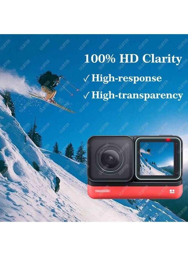 ULBTER Screen Protector for Insta360 ONE RS/ONE R, 2 Set Screen protector for LCD + 4K Wide Angle Lens, Tempered Glass Cover 0.3mm 9H Hardness Ultra-Clear  - Image 5