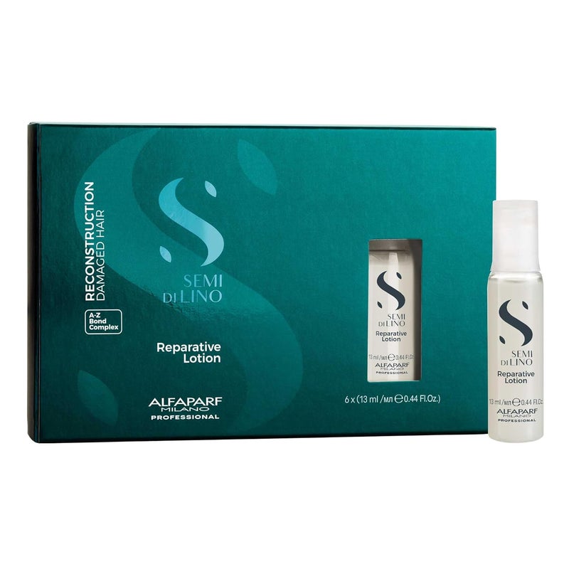 Alfaparf Milano Alfaparf Milano Semi di Lino Reconstruction Reparative Lotion Treatment  Hair Repair for Damaged Hair Adds Shine Softness and Body  Thermal Protection  Anti Hair Breakage 6 Vials264 oz 