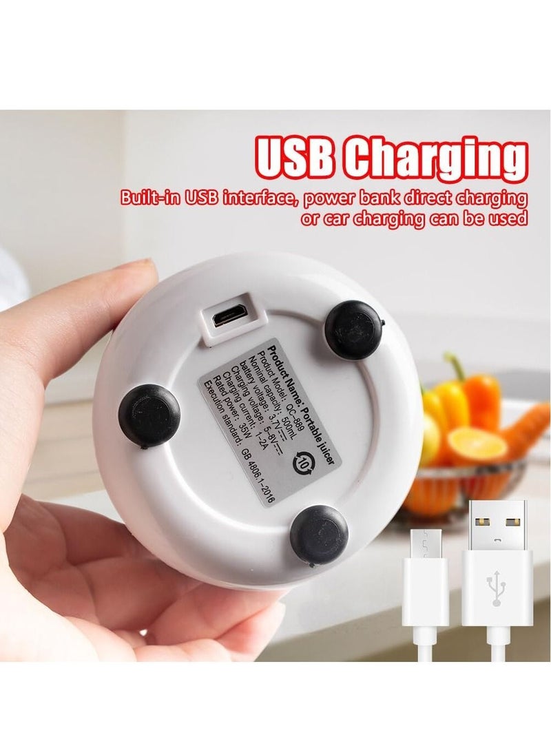 Generic - 500 ml Portable Smoothie Mixer,  Rechargeable USB Portable Blender, Mini Mixer for Smoothie, BPA-Free, Smoothie Mixer Maker for Travel, Car, Gym, Personal Baby Food - Image 1