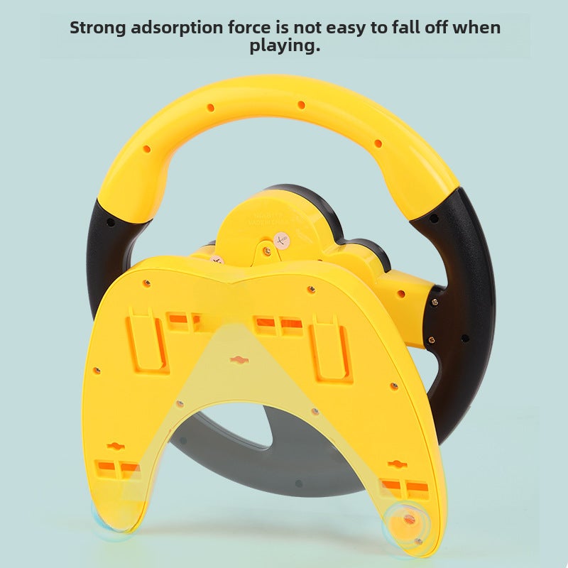Multi-functional early education simulation car steering wheel electric sound and light simulation children baby driving educational toys wholesale(Base steering wheel-yellow [e-commerce box]]) - Image 5