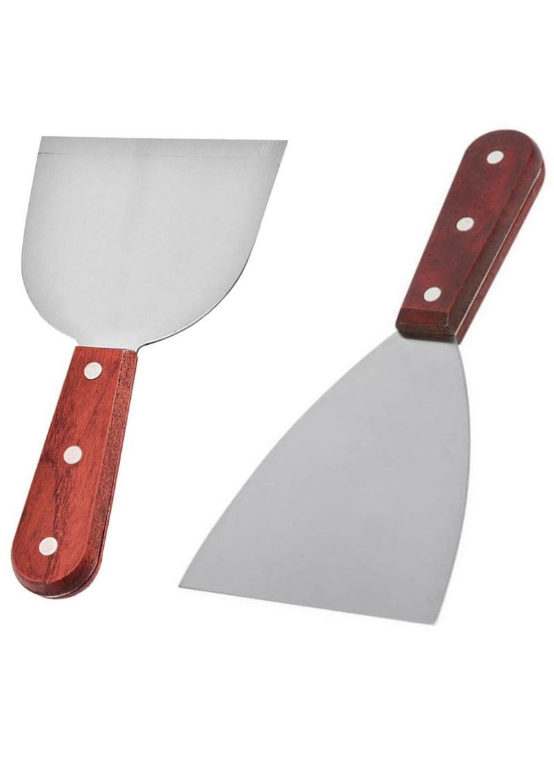Pass Pass passpass Wooden Handle Stainless Steel Pastry Scraper Cutter Kitchen Cuisine Steak Chocolate Putty ShovelPack of 2  - Image 1