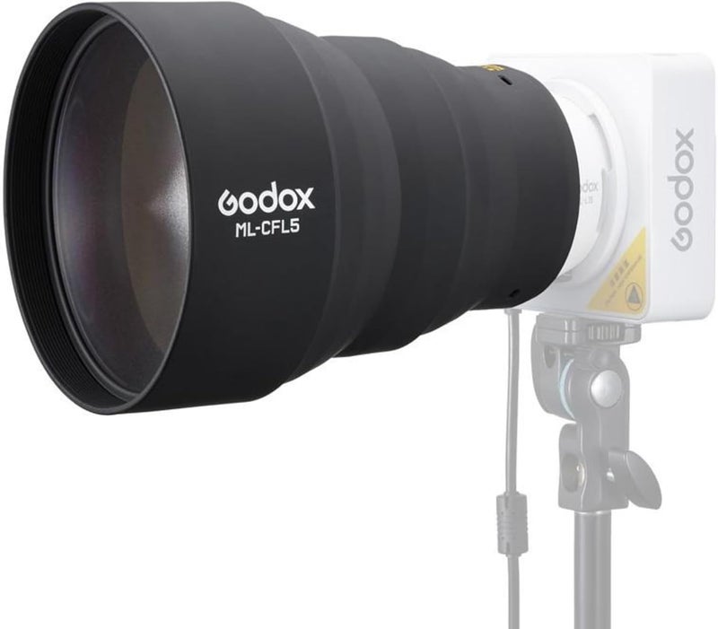 Godox ملحق فريزل سيليكون القابل للطي Godox ML-CFL5، معدل ضوء قابل للتعديل لمرايا العدسات ML-L15 و ML-L36 من Godox ML100BI ML100R، يعزز شدة الشعاع والتغطية - Image 1