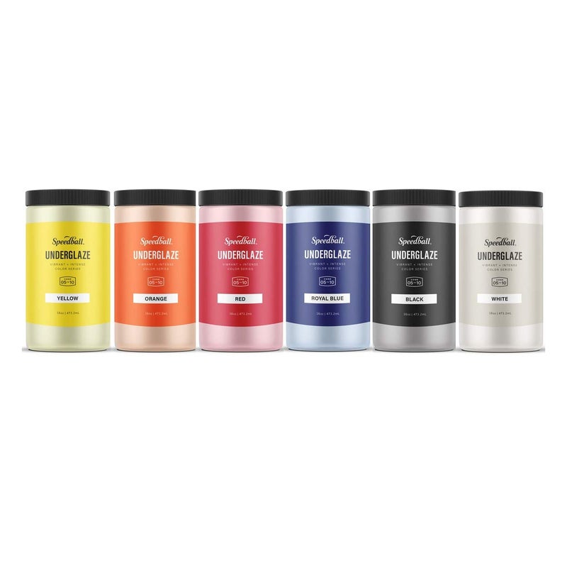 Speedball 001079 Underglaze School Pack 6Pack 16 oz Multicolor