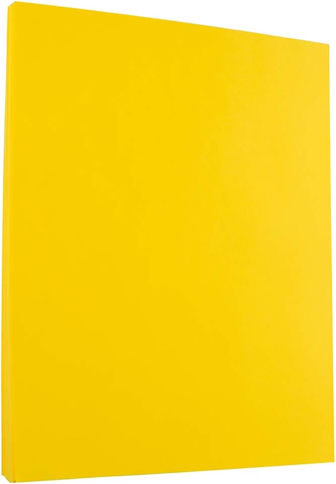 JAM Paper Colored 24lb Paper - 90 gsm - 8.5 x 11 - Yellow Recycled - 100 Sheets/Pack - Image 1