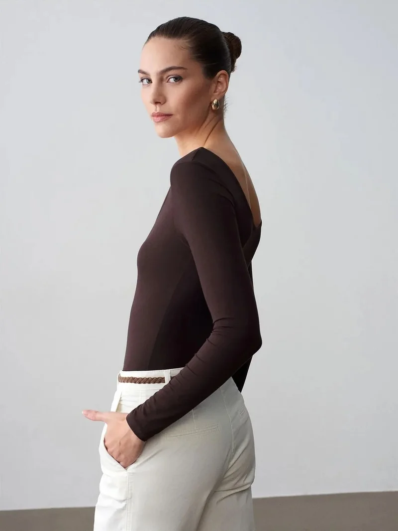 ديلفين DILVIN Slim Fit Modal Jersey Bodysuit