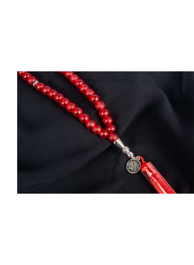 ذا بلاك بيرل اكسسوريز سبحة من حجر الأوبال الأحمر الخلاب من 33 حبة - Image 3