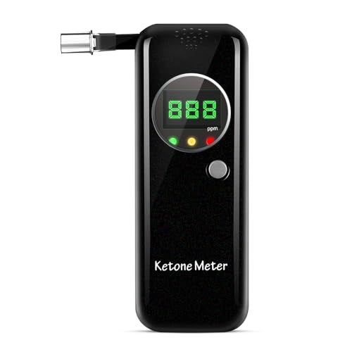 coolker Ketone Breath Analyzer, Portable Ketosis Tester for Family Health with 10pcs Mouthpieces(Black) - Image 2