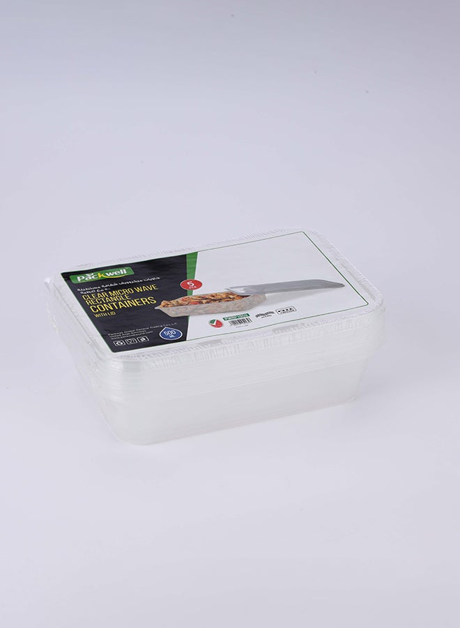 packwell Microwave Rec. Container 500Ml With Lid 5Pc - Image 2
