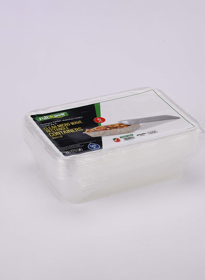 packwell Microwave Rec. Container 500Ml With Lid 5Pc - Image 1
