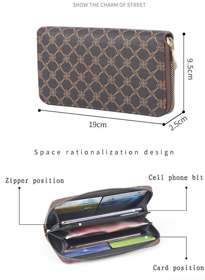 NIBEMINENT Large Size Wallet For Men And Women Classic Phone Purse Wristlets Clutch Bag Zip Pouch Handbag With Card Slots  - Image 3